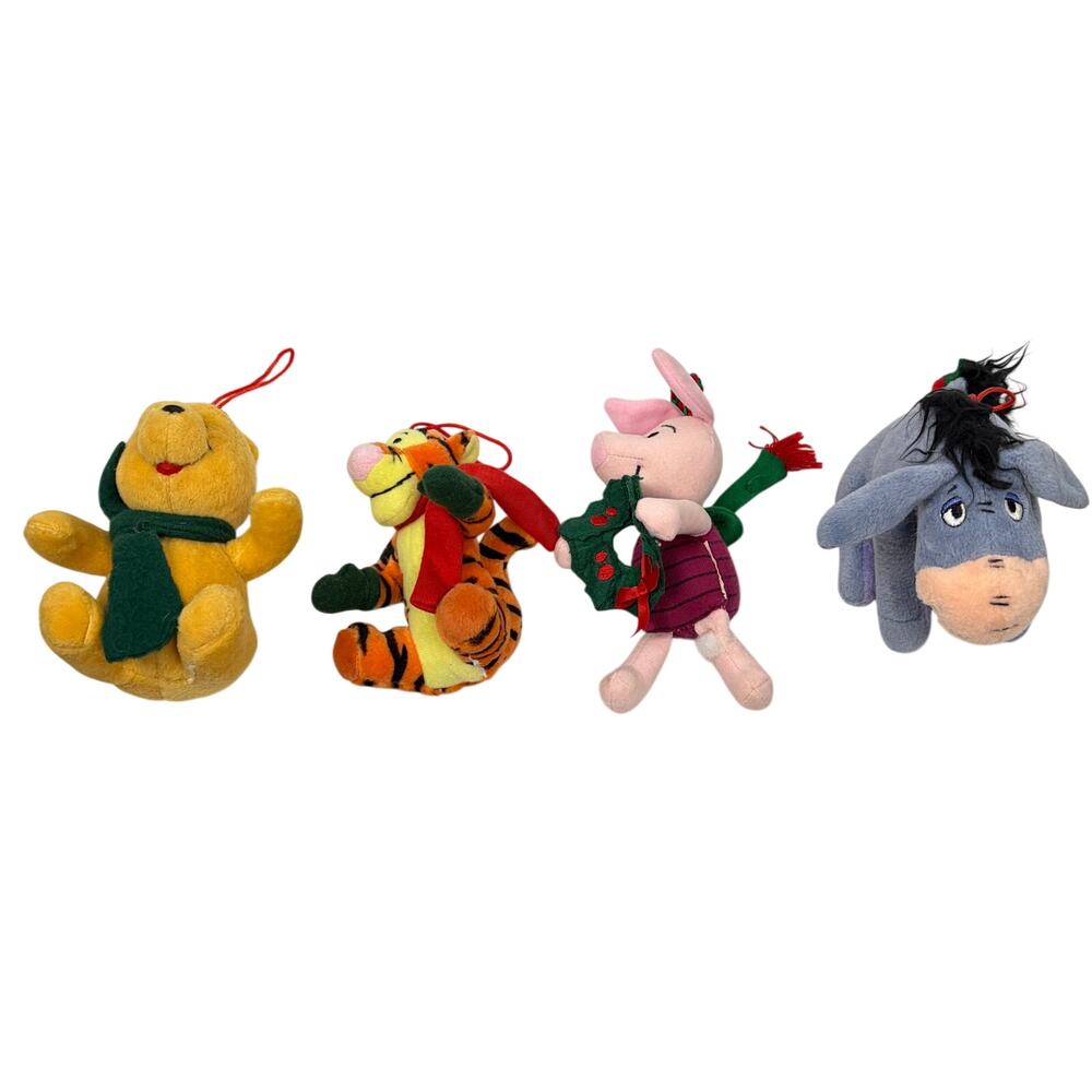 Disney Winnie the Pooh plush Christmas ornaments. Pooh, Tigger, Eeyore, Piglet